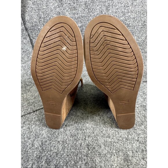 Toms Womens 7.5 brown multicolor Plaid Suede Wedge Ankle Boots - Picture 15 of 16